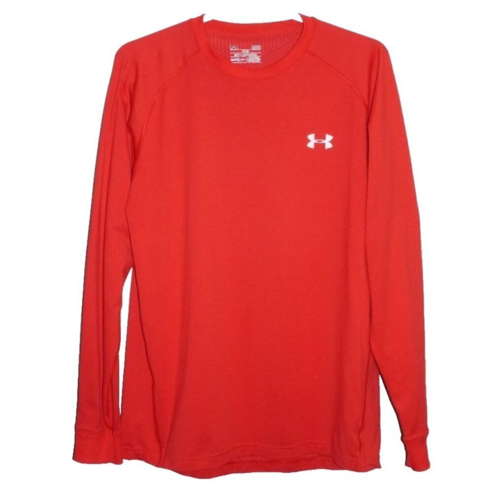 UNDER ARMOUR Fitted lightweight long sleeve red pullover shirt Men's size L